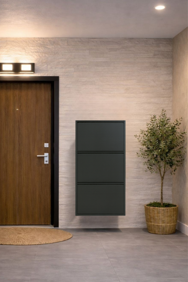 ANTRASİT 3 KAPAKLI METAL AYAKKABILIK