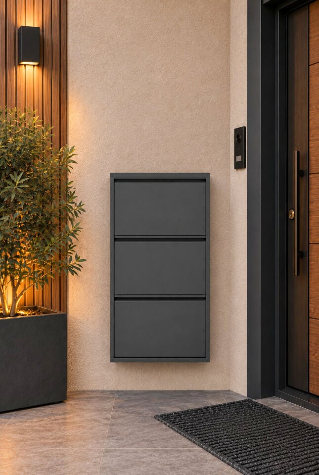 ANTRASİT 3 KAPAKLI METAL AYAKKABILIK
